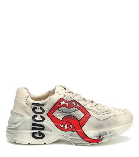 rhyton gucci print leather sneaker price|Gucci rhyton sneakers for women.